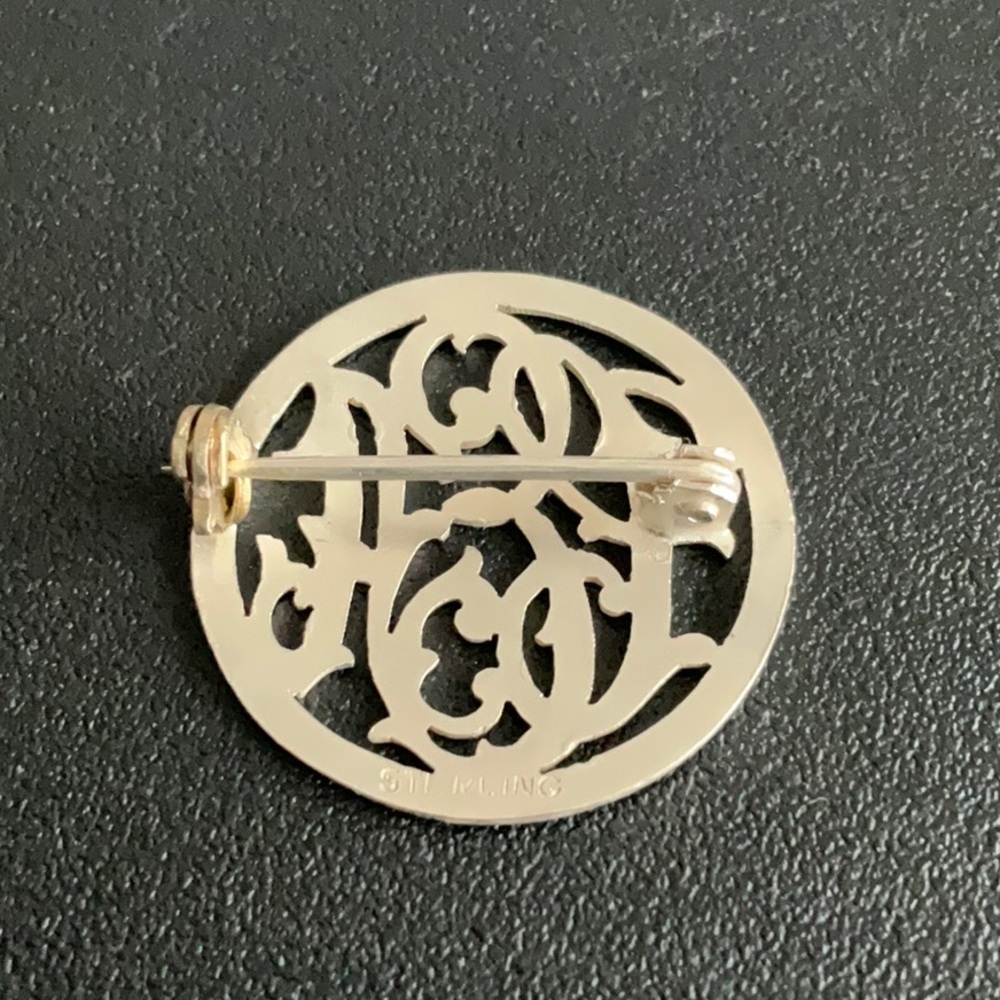 Sterling Silver Monogram Pin - image 2